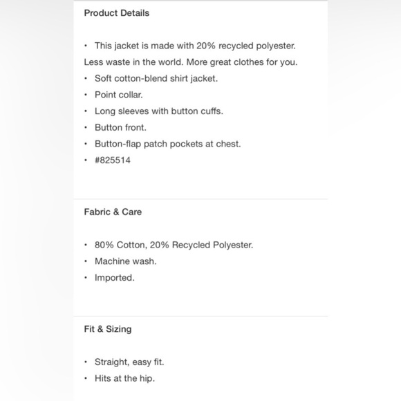 Kid’s Gap Navy Shirt Jacket (L - 10) - Picture 3 of 12